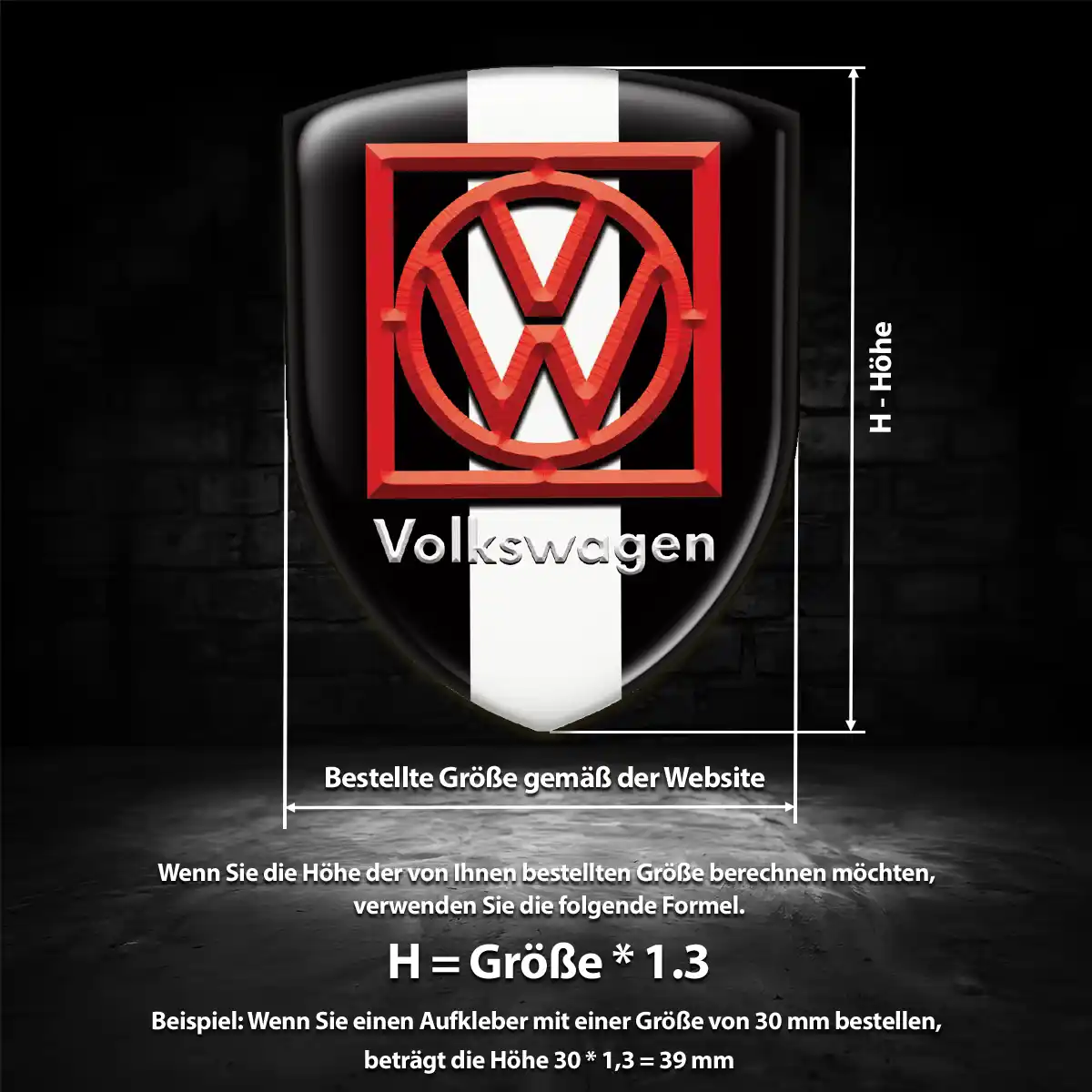 VW Emblem Aufkleber Premium-Edition