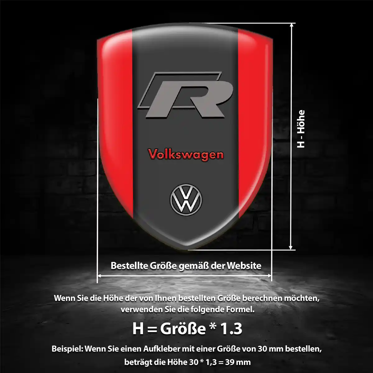 VW Emblem Aufkleber Premiumqualität