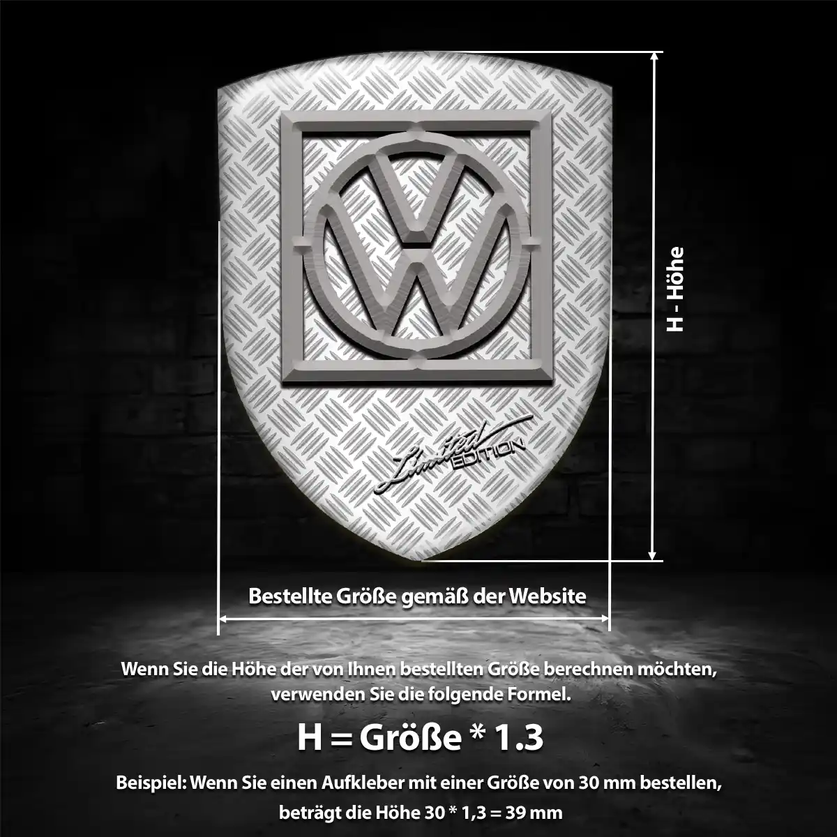 VW Emblem Aufkleber Wappen Auto Hohe Qualität