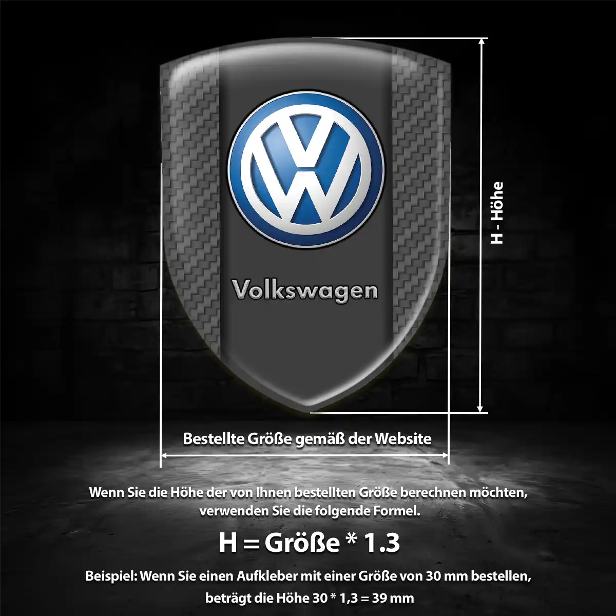 VW Emblem Aufkleber Wappen Auto Premiumqualität