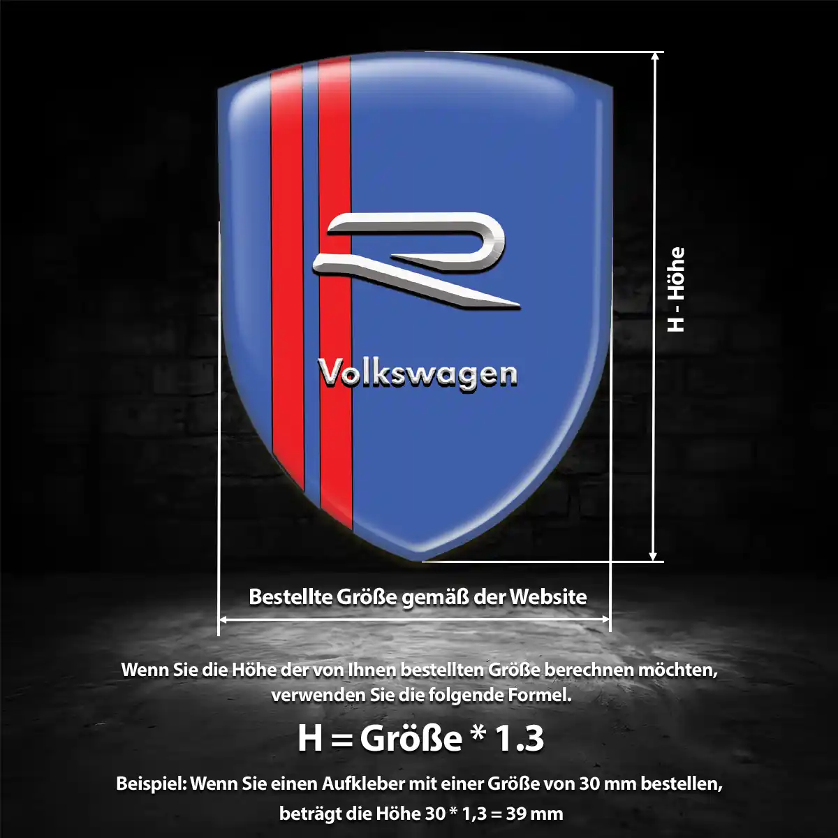 VW Emblem Aufkleber Wappen Auto Stilvolles Design