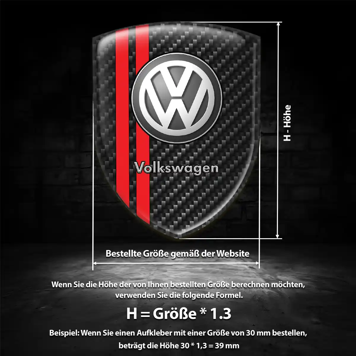 VW Emblem Aufkleber Wappen Hohe Qualität