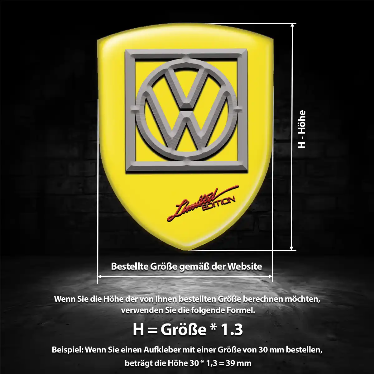 VW Emblem Aufkleber Wappen Stilvolles Design