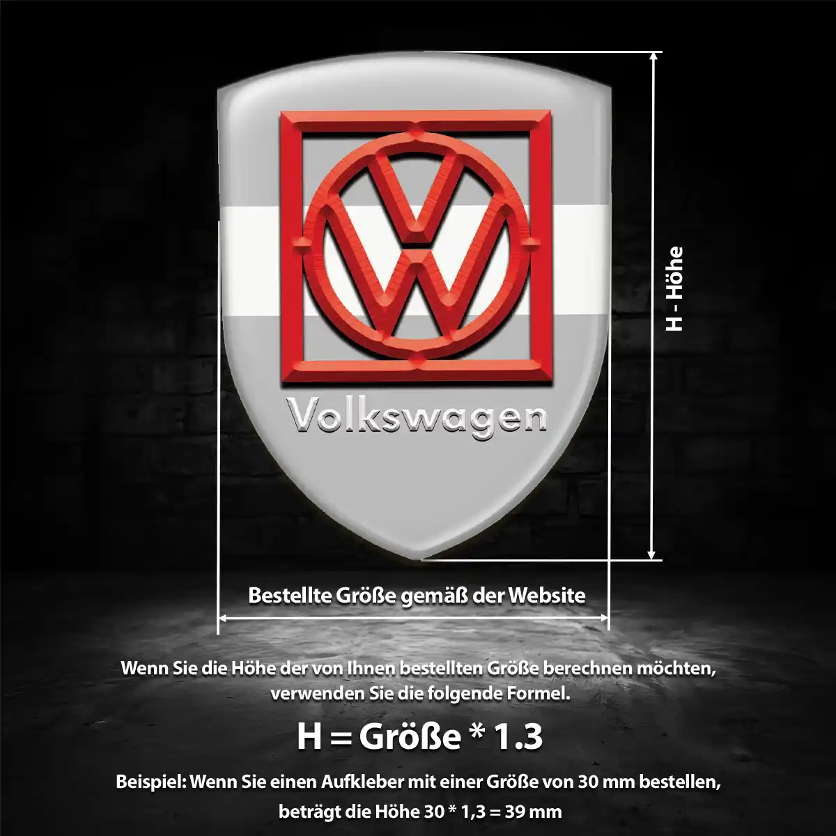 VW Emblem Wappen Aufkleber Auto Premiumqualität