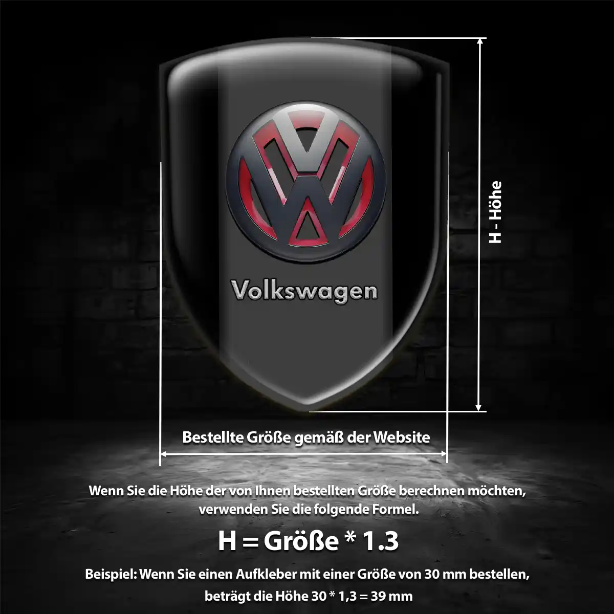 VW Emblem Wappen Aufkleber Auto Stilvolles Design