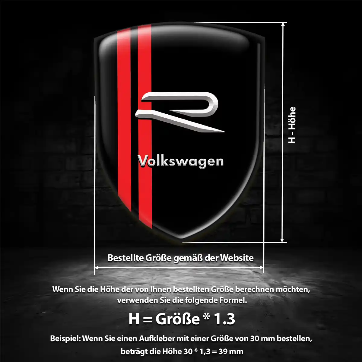 VW Emblem Wappen Aufkleber Hohe Qualität
