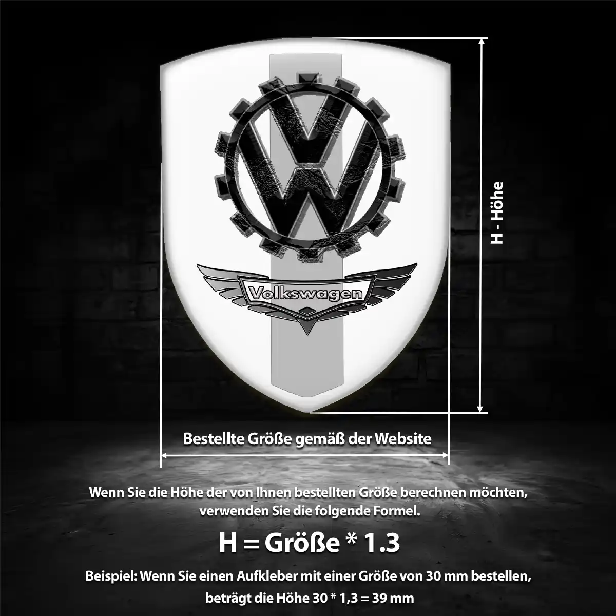 VW Emblem Wappen Aufkleber Limitierte Auflage
