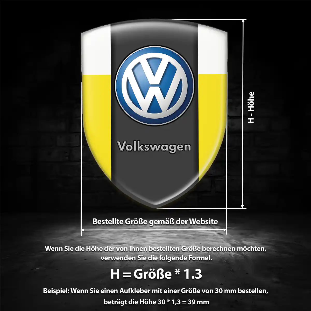 VW Emblem Wappen Aufkleber Premiumqualität