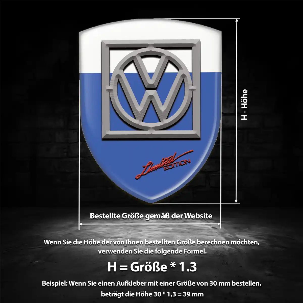 VW Embleme Silikon Aufkleber Auto Premium-Edition