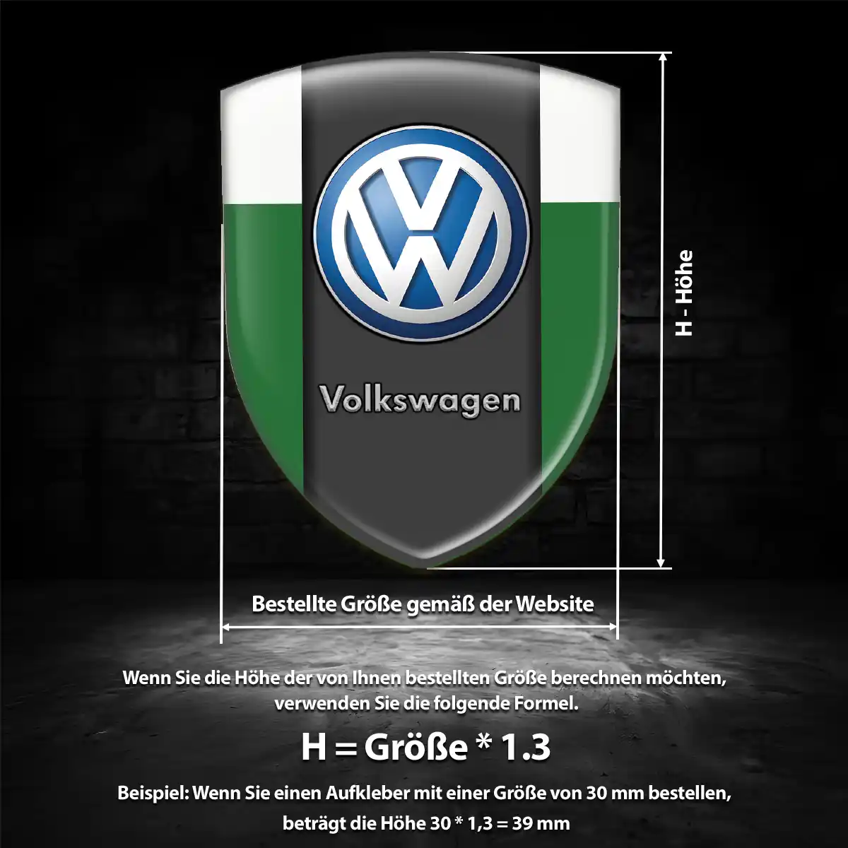 VW Silikon Aufkleber Auto Premium-Edition