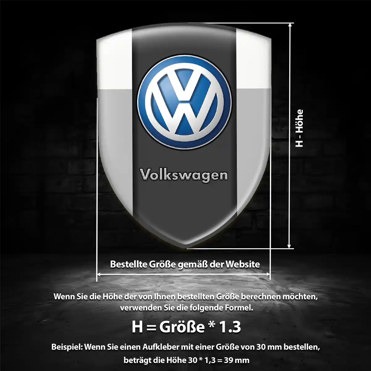 VW Silikon Aufkleber Auto Premiumqualität