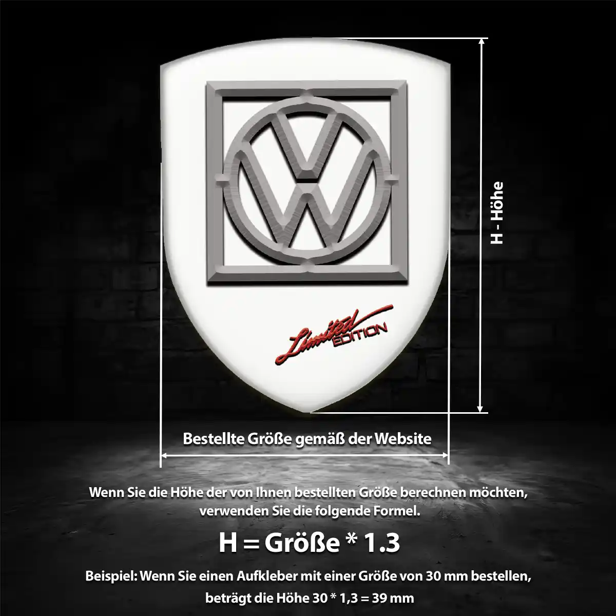 VW Silikon Aufkleber Hohe Qualität