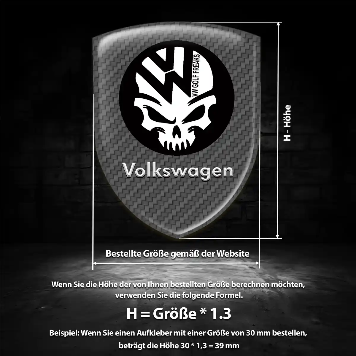 VW Silikon Aufkleber Premium-Edition