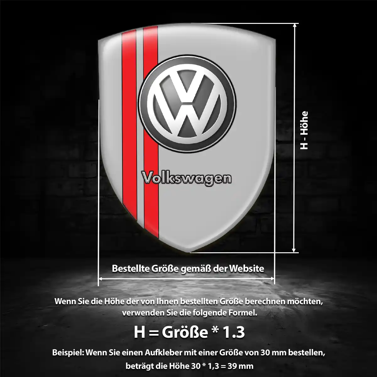VW Silikon Aufkleber Stilvolles Design