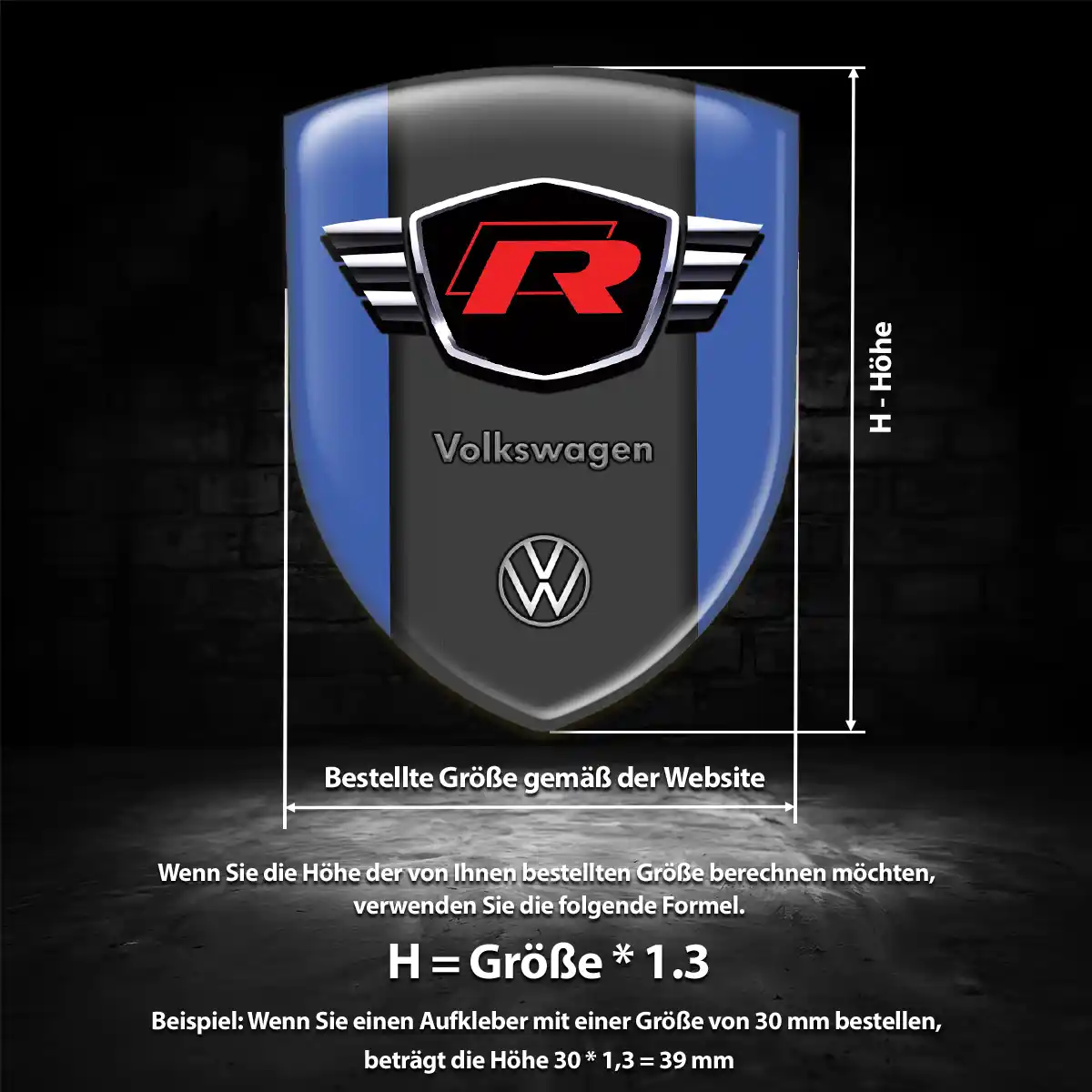 VW Silikon Aufkleber Wappen Auto Hohe Qualität