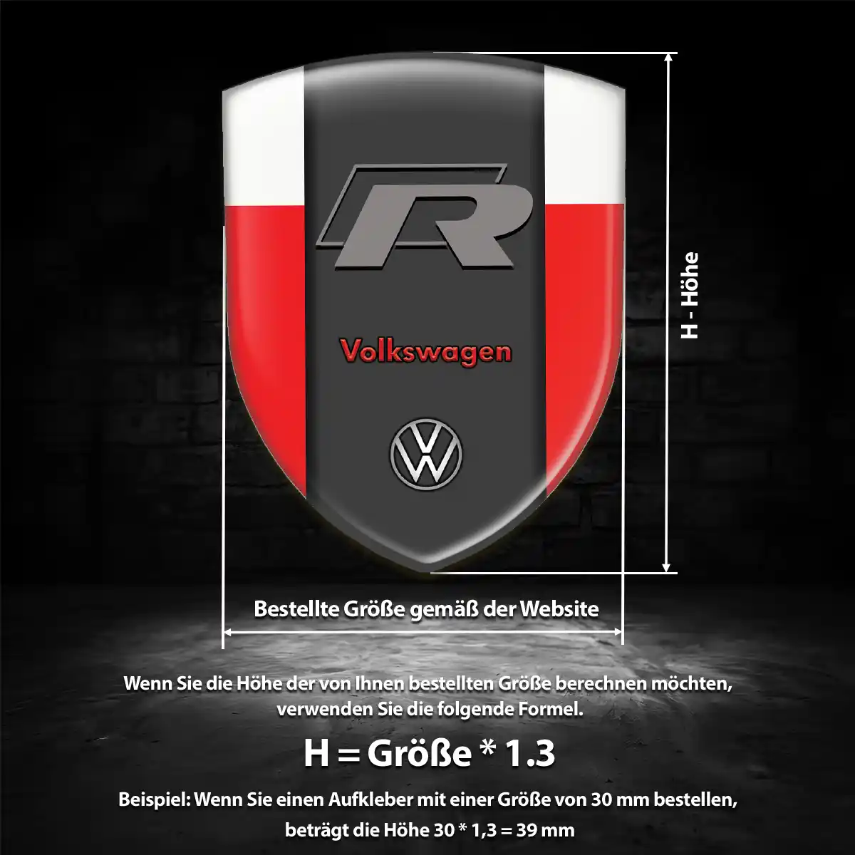 VW Silikon Aufkleber Wappen Auto Stilvolles Design