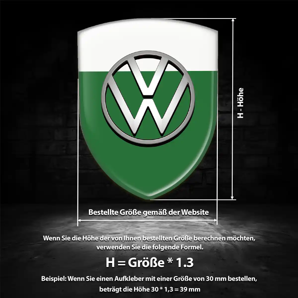 VW Silikon Aufkleber Wappen Hohe Qualität