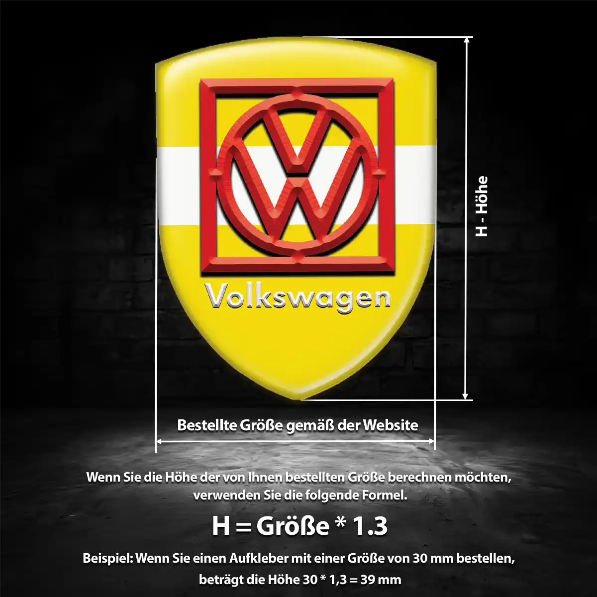 VW Silikon Aufkleber Wappen Premiumqualität