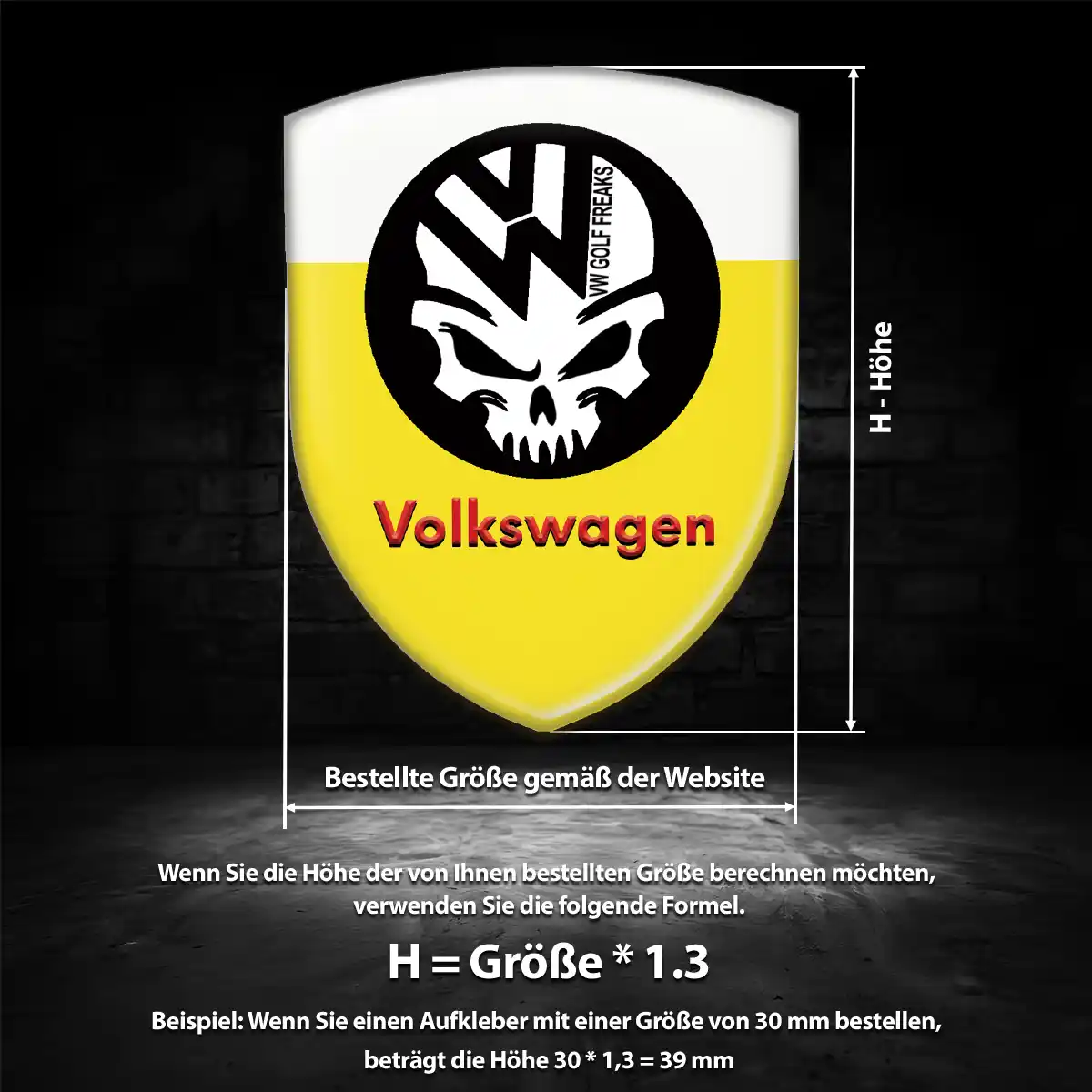 VW Wappen Aufkleber Auto Premiumqualität