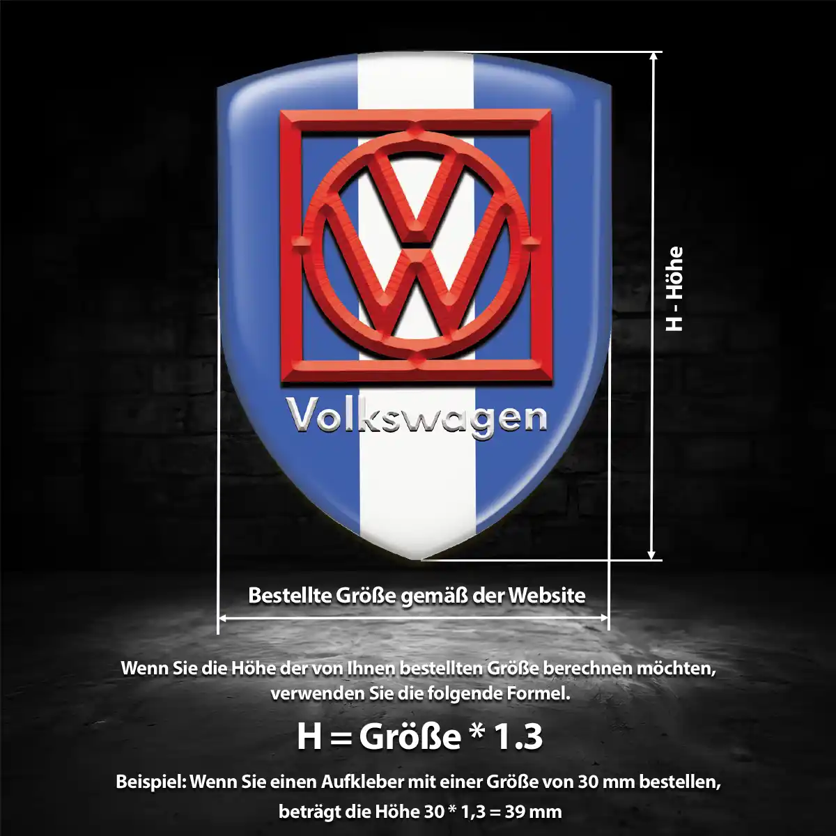 VW Wappen Aufkleber Emblem Auto Hohe Qualität