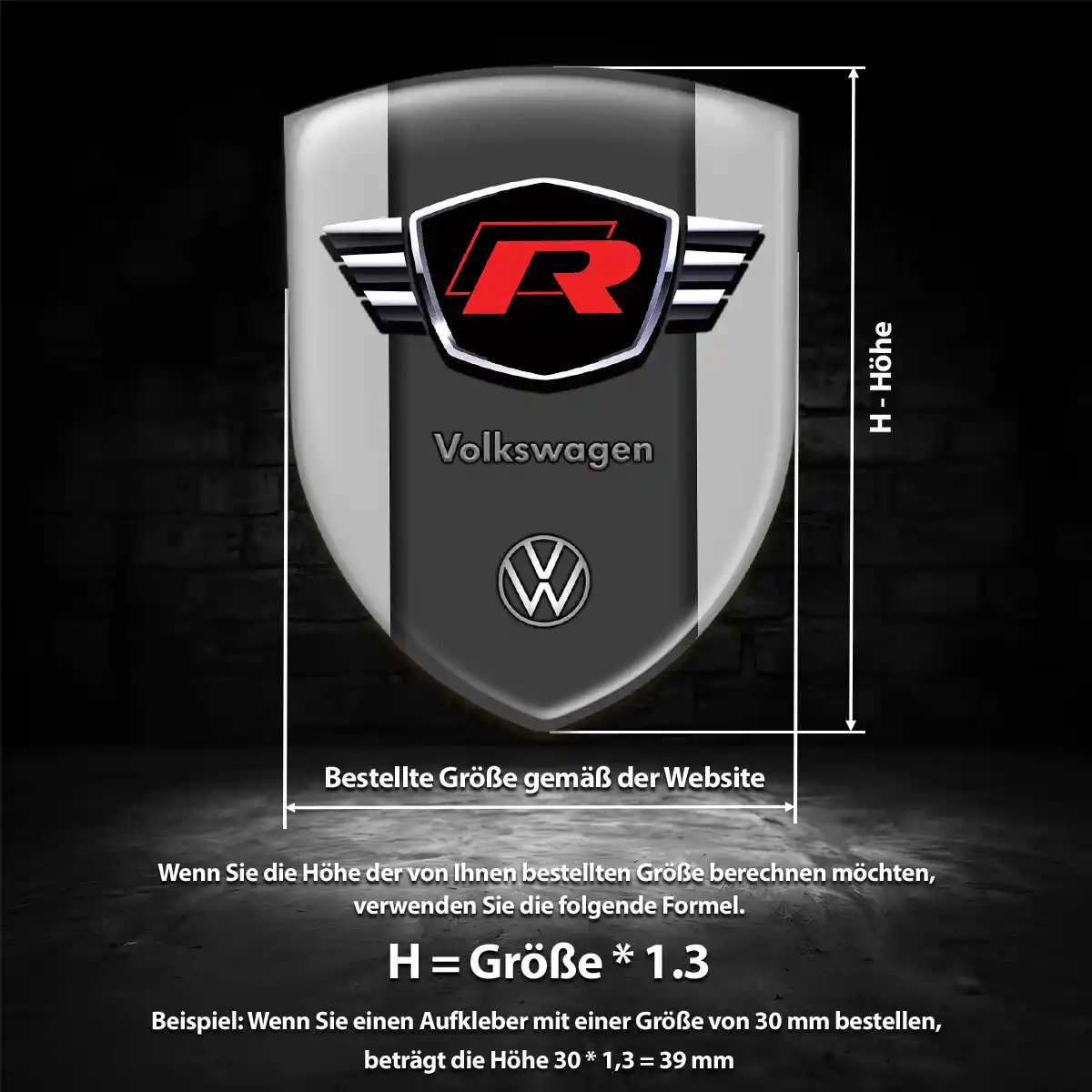 VW Wappen Aufkleber Emblem Hohe Qualität