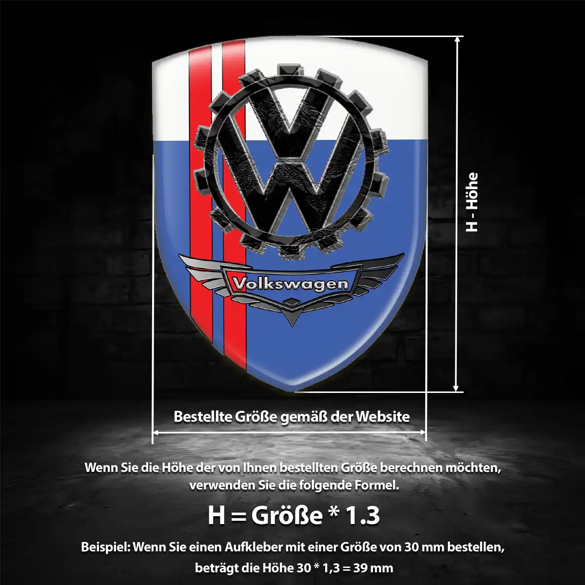 VW Wappen Aufkleber Emblem Limitierte Auflage
