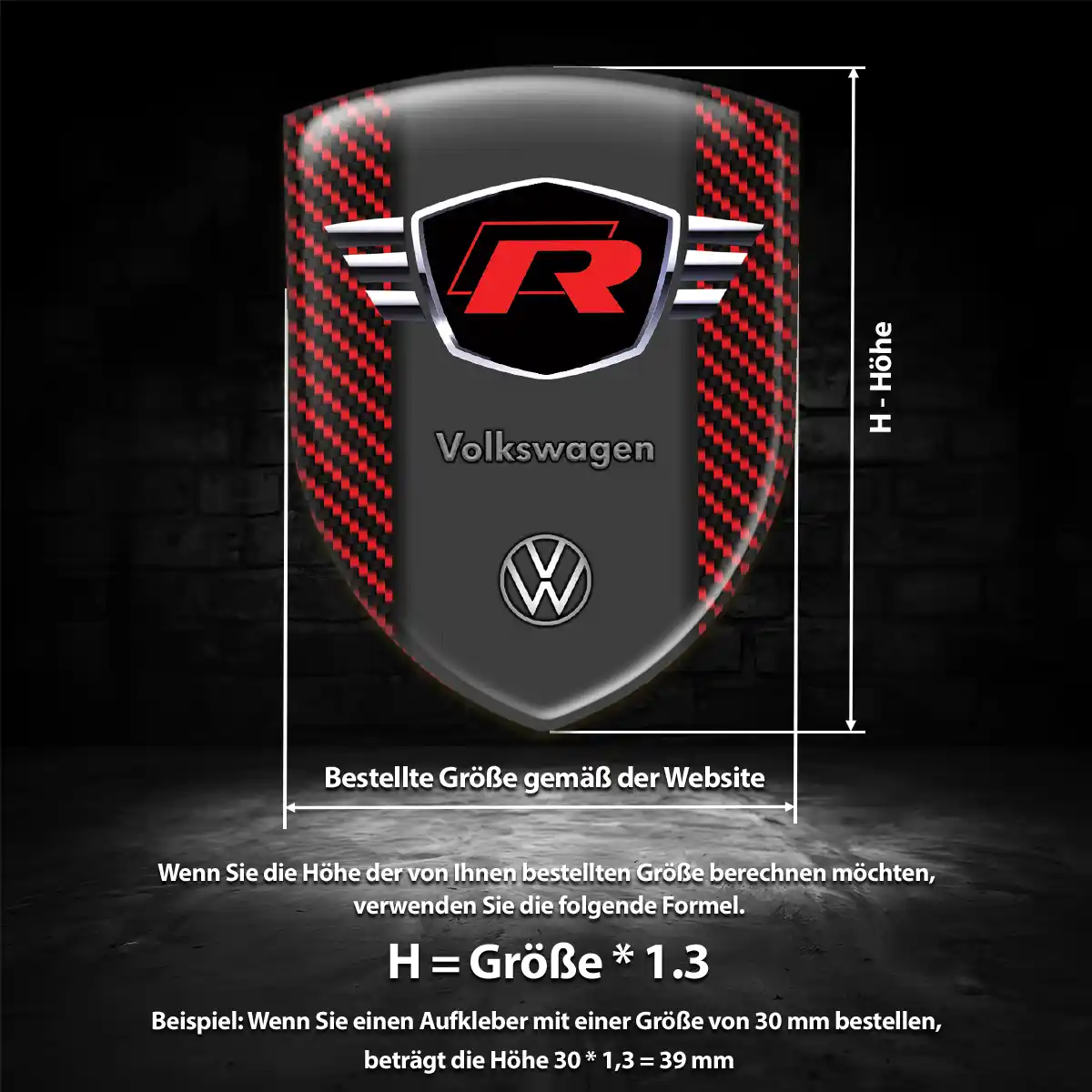 VW Wappen Aufkleber Emblem Premiumqualität