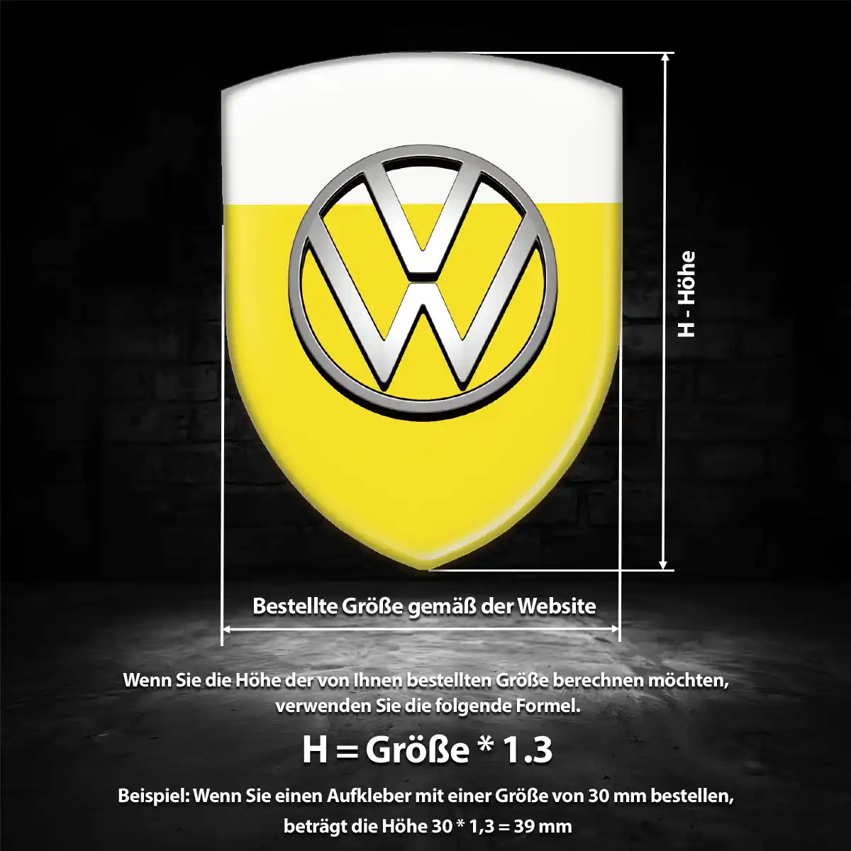 VW Wappen Aufkleber Hohe Qualität