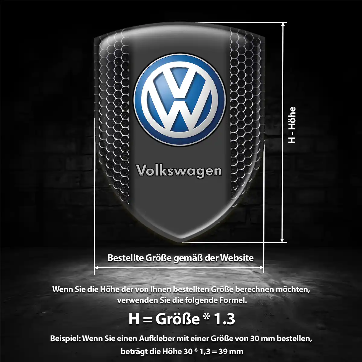 VW Wappen Aufkleber Premium-Edition