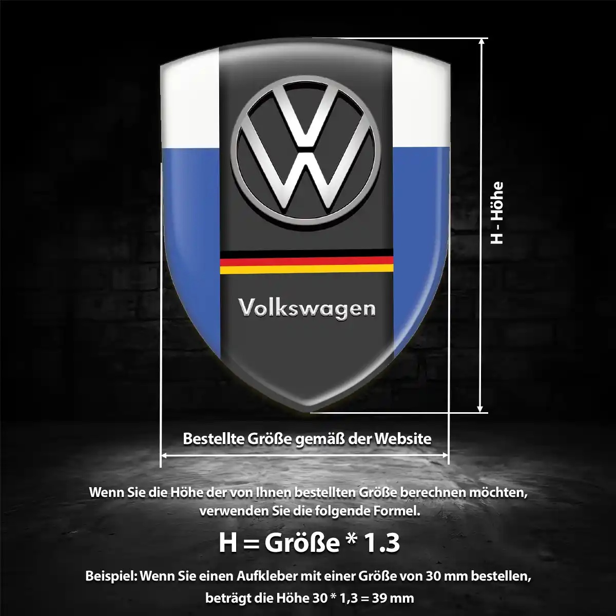 VW Wappen Emblem Aufkleber Auto Premiumqualität