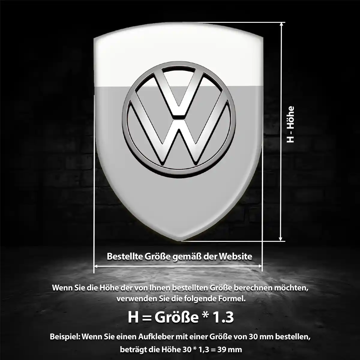 VW Wappen Emblem Aufkleber Auto Stilvolles Design
