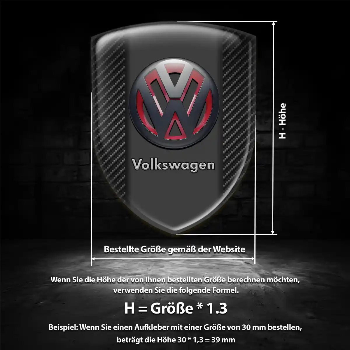 VW Wappen Emblem Aufkleber Limitierte Auflage