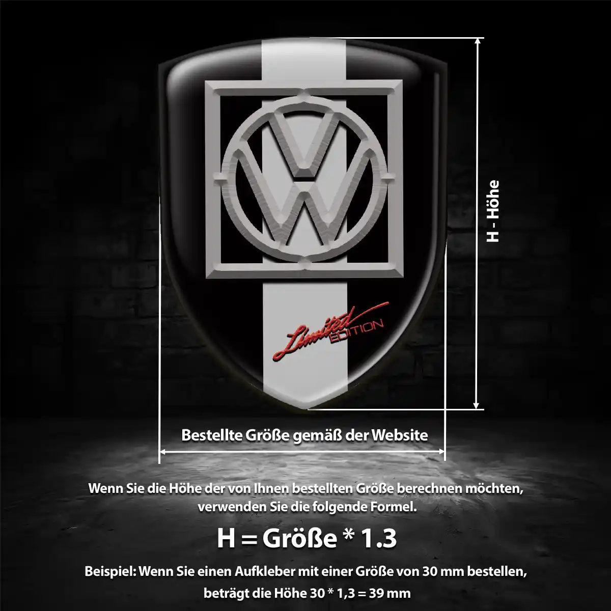 VW Wappen Emblem Aufkleber Premiumqualität
