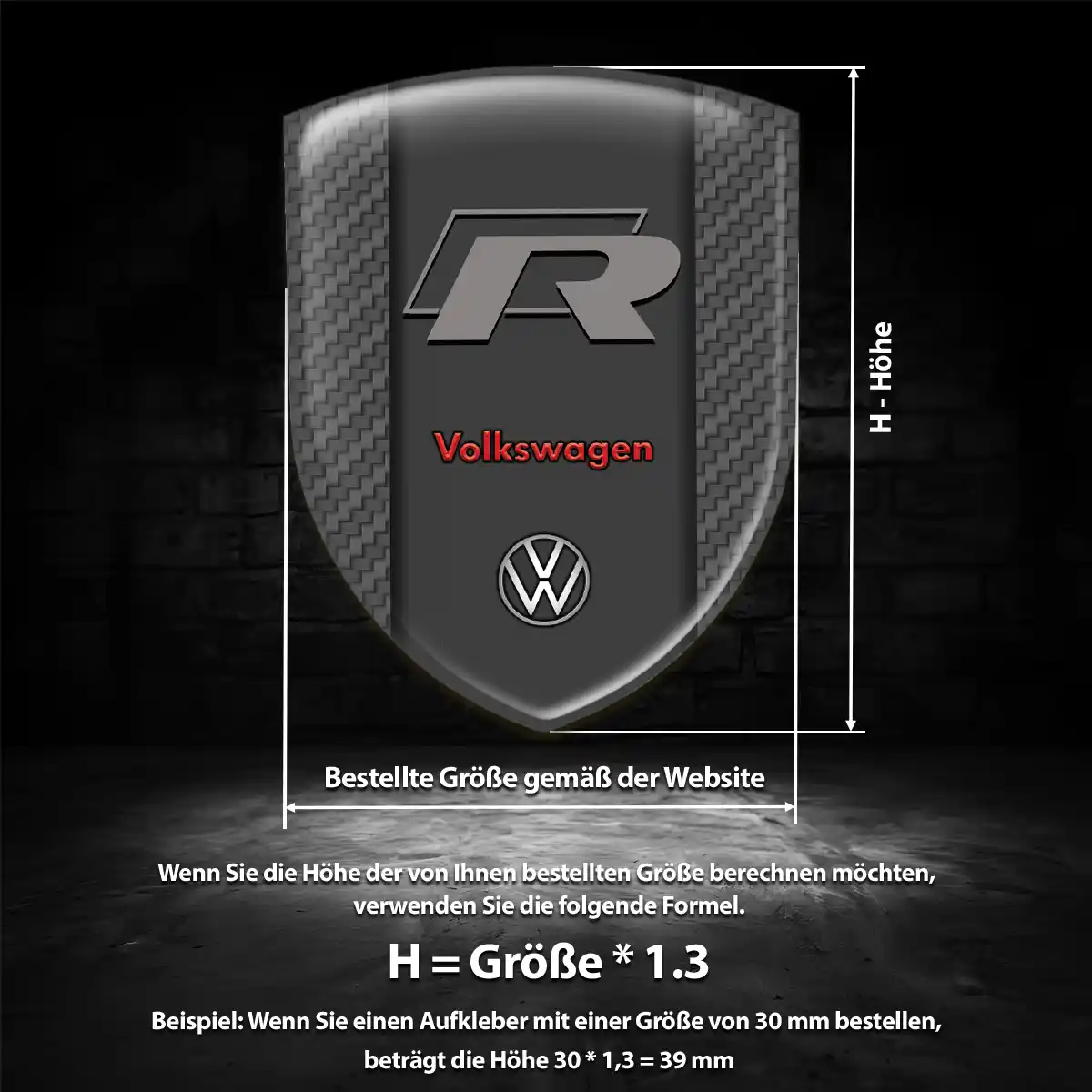 VW Wappen Emblem Aufkleber Stilvolles Design