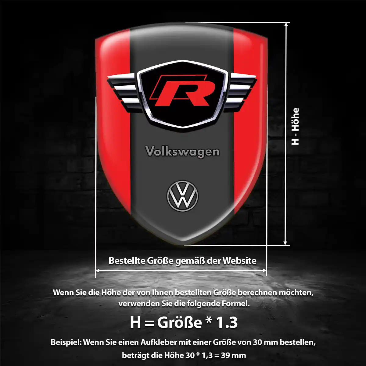 VW Wappen Emblem Auto Premiumqualität