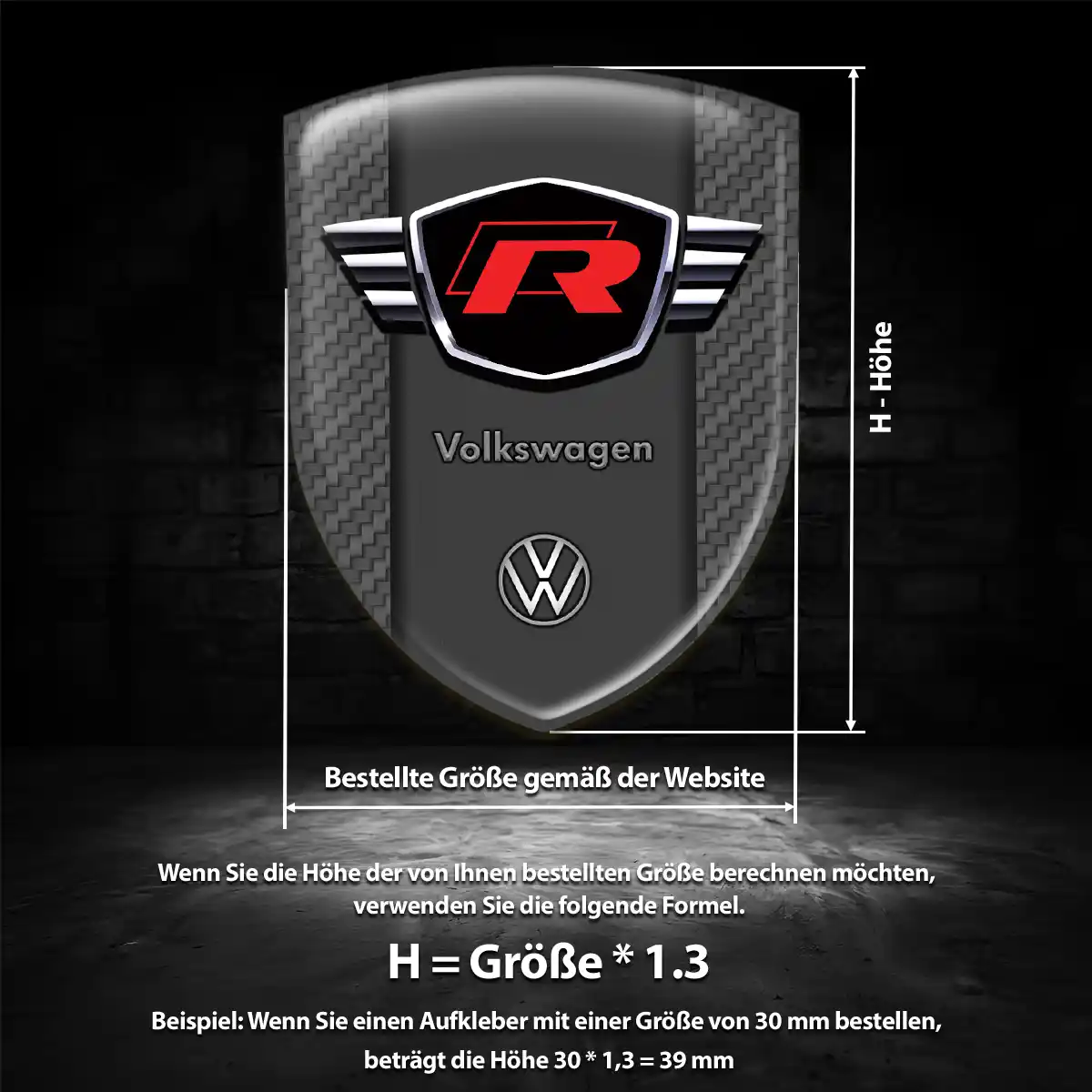 VW Wappen Emblem Auto Stilvolles Design