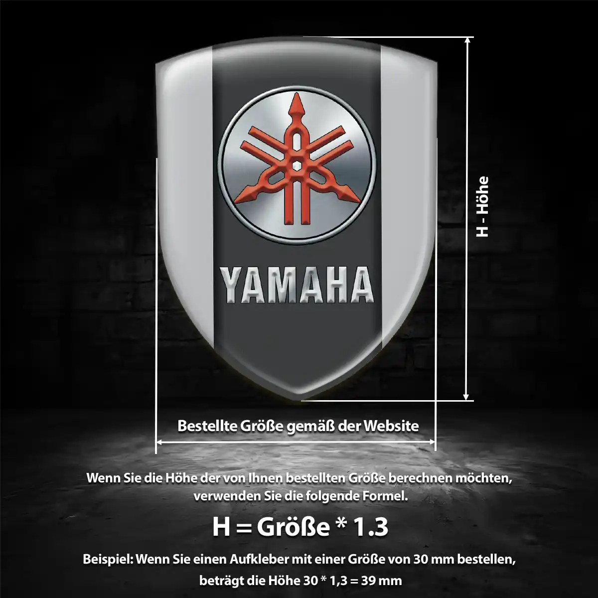 Yamaha 3D Gel Aufkleber Anspruchsvolles Design