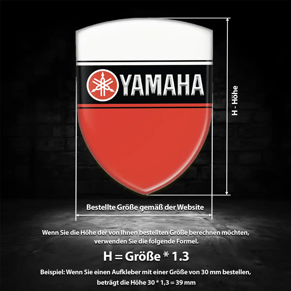 Yamaha 3D Gel Aufkleber Ausdrucksstarkes Design