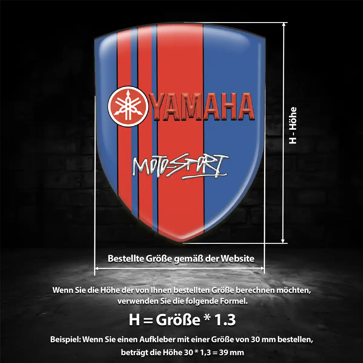 Yamaha 3D Gel Aufkleber Auto Exterieurdesign