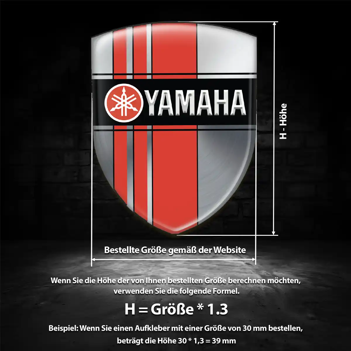 Yamaha 3D Gel Aufkleber Auto Hochwertiges Harz