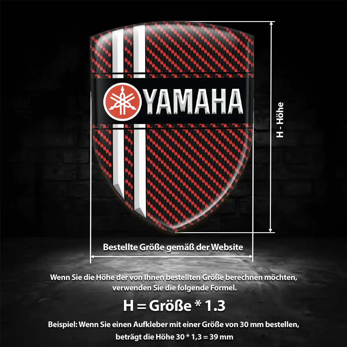 Yamaha 3D Gel Aufkleber Auto Tuningfahrzeug