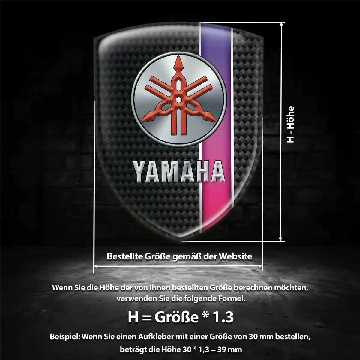 Yamaha 3D Gel Aufkleber Emblem Auto Interieurdesign