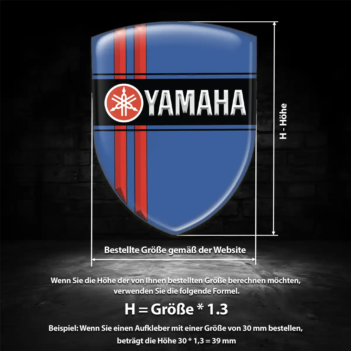 Yamaha 3D Gel Aufkleber Emblem Erstklassige Qualität
