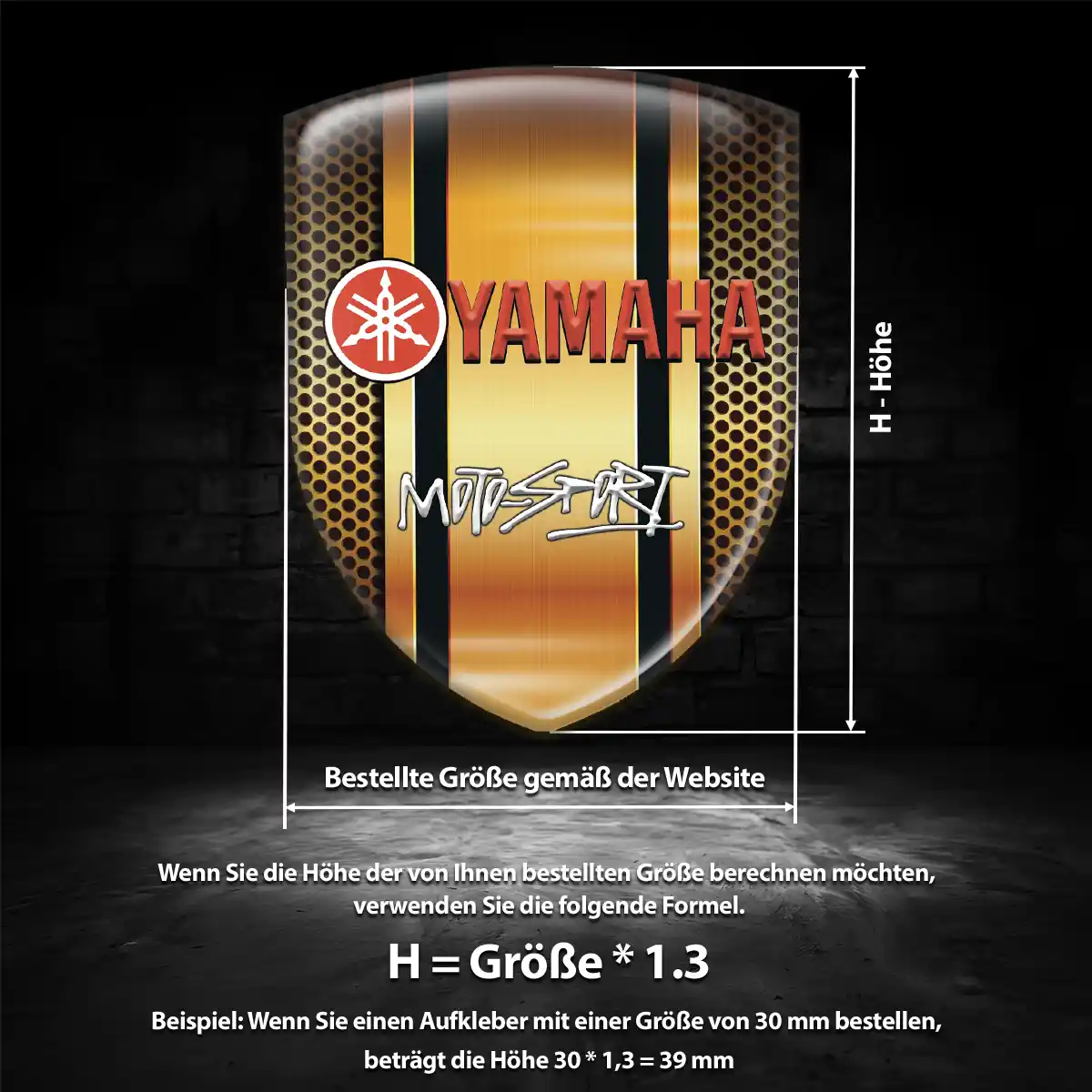 Yamaha 3D Gel Aufkleber Emblem Hochwertiges Harz