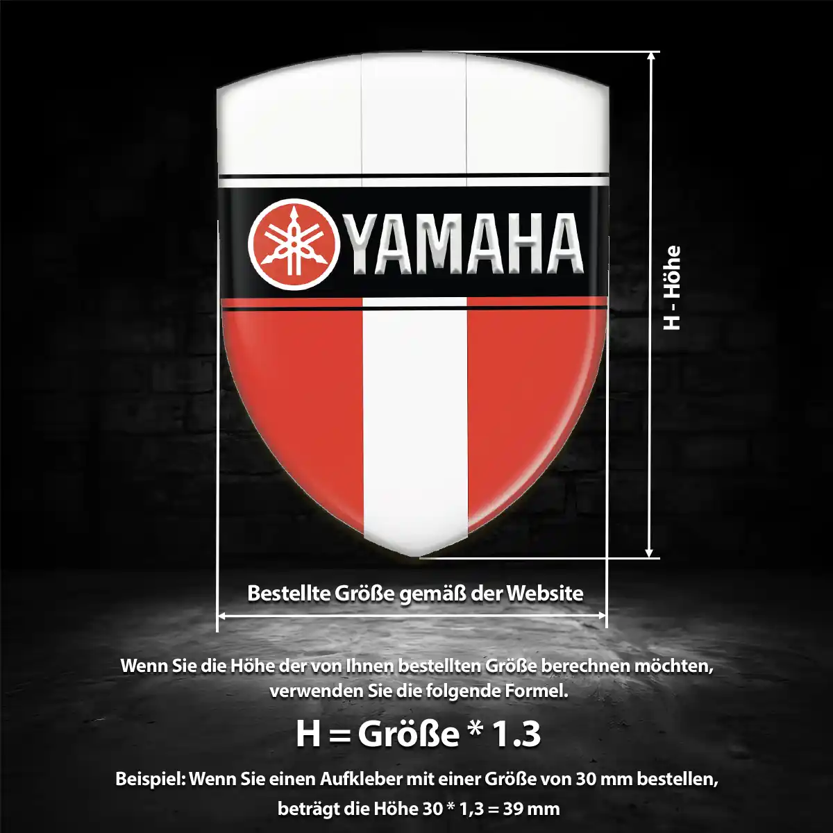 Yamaha 3D Gel Aufkleber Emblem Modernes Design
