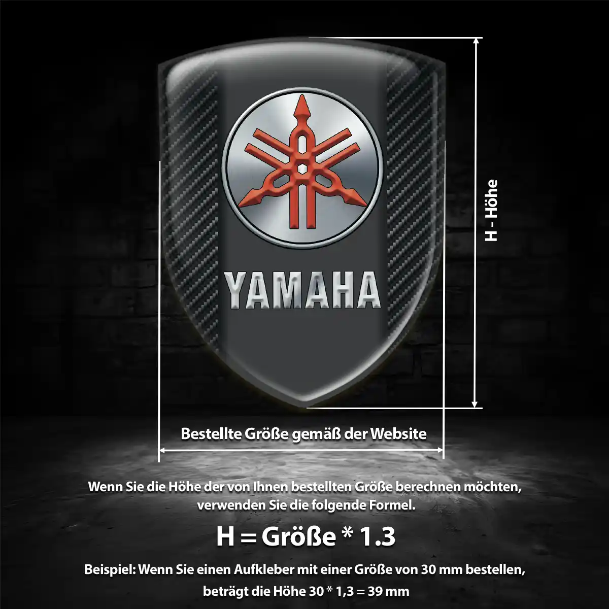 Yamaha 3D Gel Aufkleber Exterieurdesign