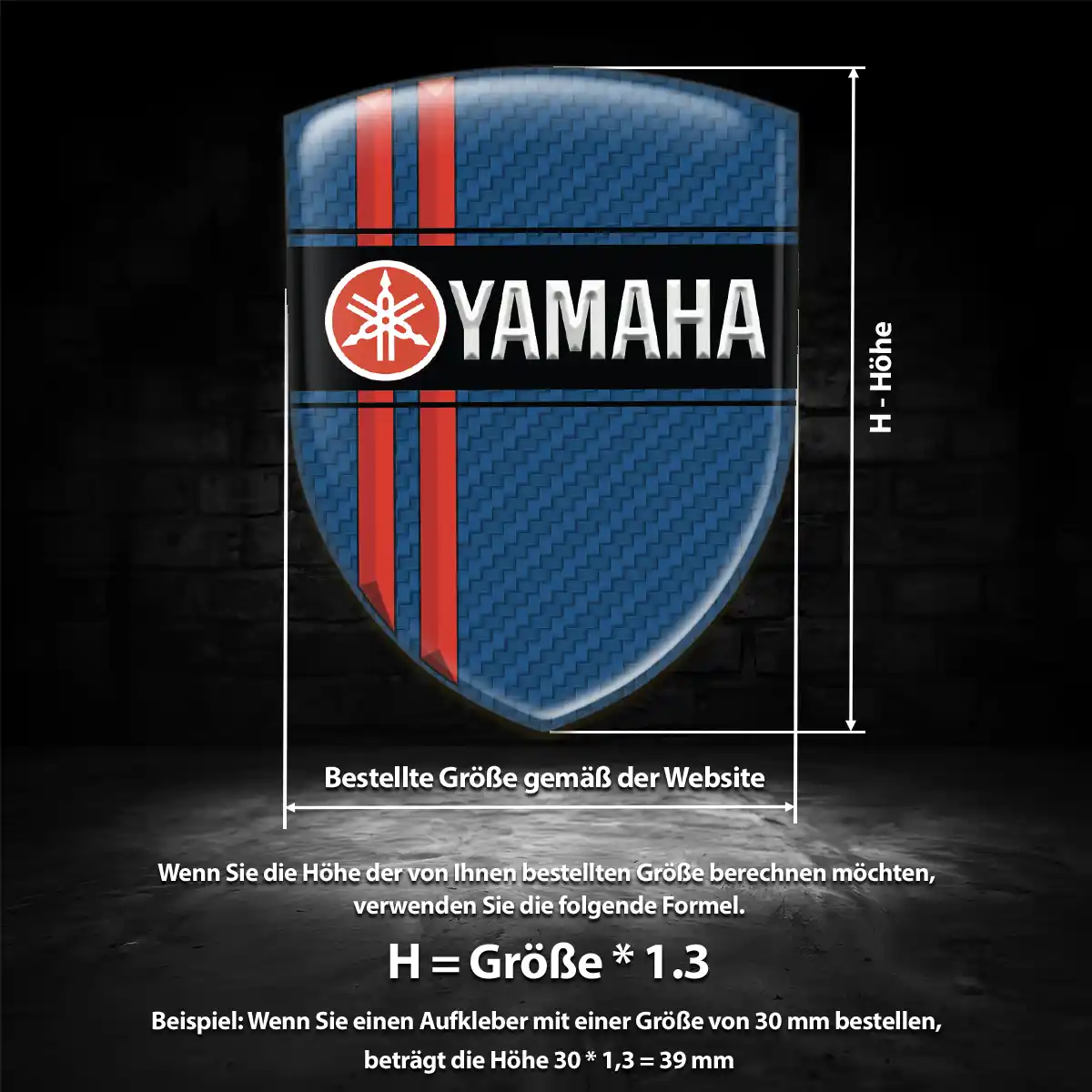 Yamaha 3D Gel Aufkleber Hochwertiges Harz