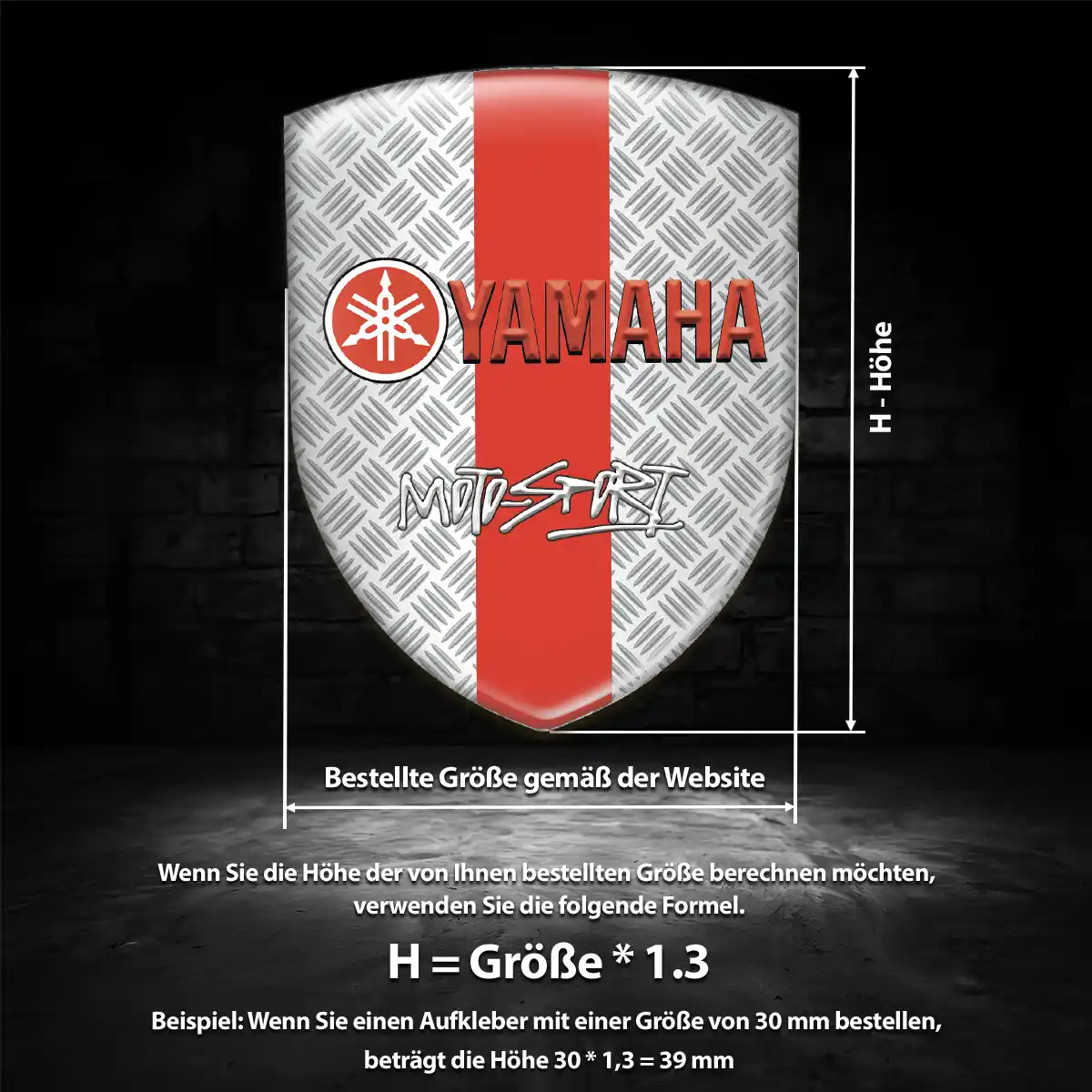 Yamaha 3D Gel Aufkleber Modernes Design