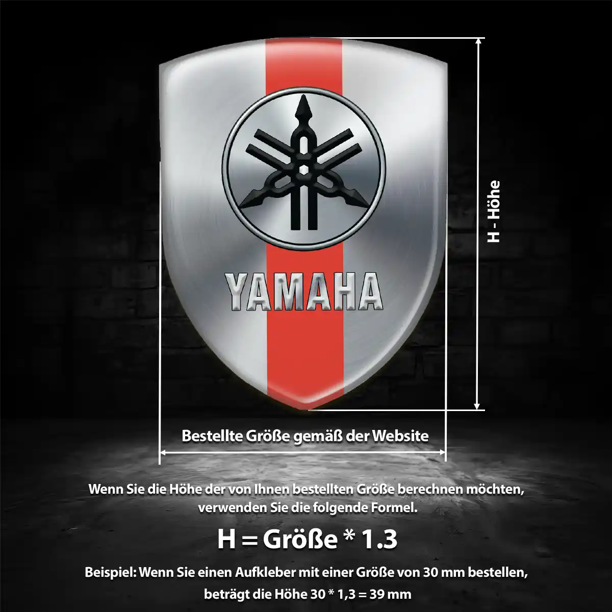 Yamaha 3D Gel Aufkleber Silikon Edles Design