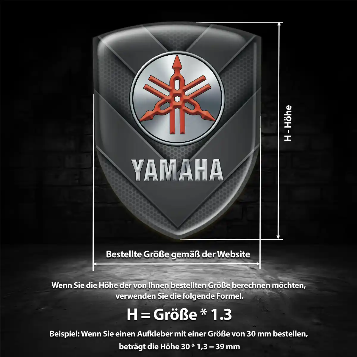 Yamaha 3D Gel Aufkleber Silikon Elegantes Design